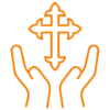 Two hands holding a cloud with a download arrow symbol.